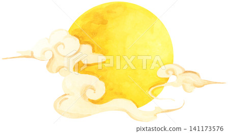 Full Moon Mid Autumn Festival hand drawn illustration, Chinese festival celebration. 141173576