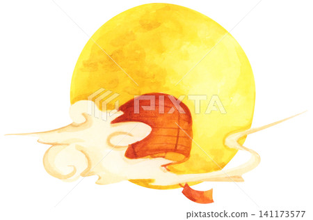 Full Moon Mid Autumn Festival hand drawn illustration, Chinese festival celebration. Full Moon Mid Autumn Festival hand drawn illustration, Chinese festival celebration. 141173577