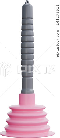Pink Toilet Plunger 3D Render Pink Toilet Plunger 3D Render 141173911