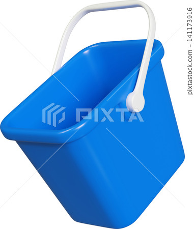 Blue Plastic Bucket 3D Render Blue Plastic Bucket 3D Render 141173916