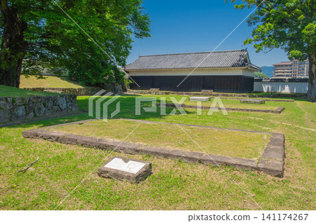 Corner turret and military storehouse ruins of Hitoyoshi Castle Corner turret and military storehouse ruins of Hitoyoshi Castle 141174267