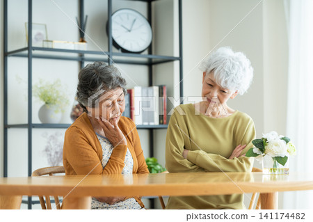 Senior women troubled Senior women troubled 141174482