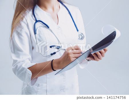 Doctor on white background. Doctor on white background. 141174756