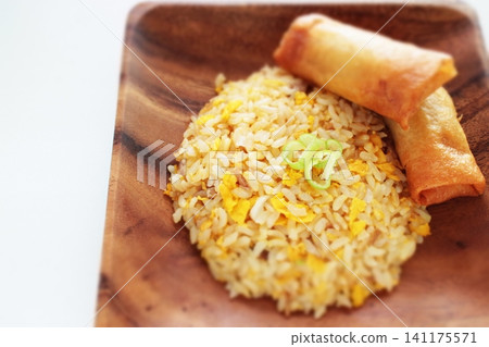 Fried rice and spring roll set Fried rice and spring roll set 141175571