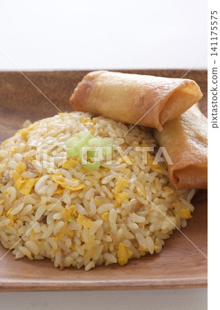 Fried rice and spring roll set Fried rice and spring roll set 141175575