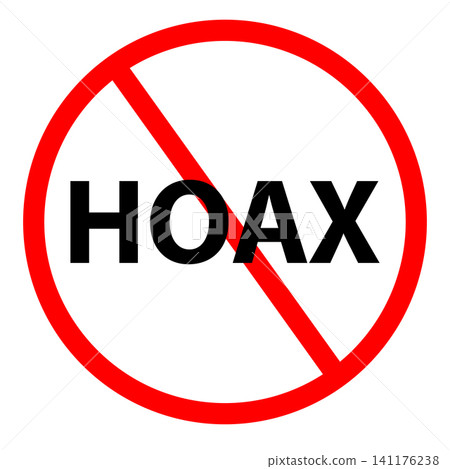 No hoax symbol. Fake news warning sign. flat style. No hoax symbol. Fake news warning sign. flat style. 141176238