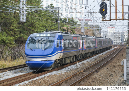 Diesel express train running on the Sanyo Main Line Diesel express train running on the Sanyo Main Line 141176333