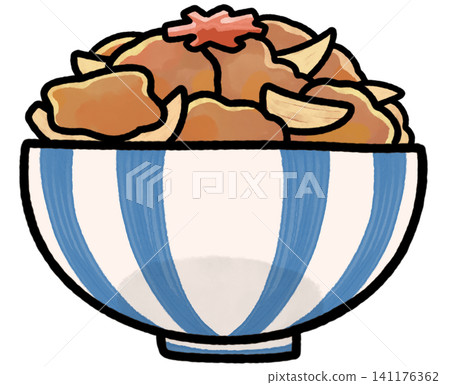 Illustration of a beef bowl in a bowl 141176362