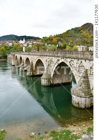 Bosnia and Herzegovina, Višegrad, Sokollu Mehmed Paša Bridge, Drina Bridge, Drina River Bosnia and Herzegovina, Višegrad, Sokollu Mehmed Paša Bridge, Drina Bridge, Drina River 141177630