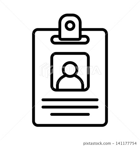 id card icon vector design template in white background id card icon vector design template in white background 141177754