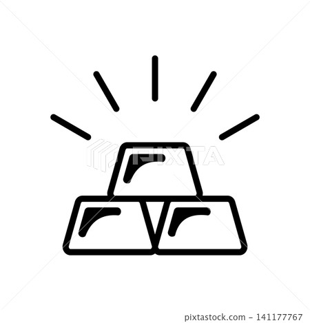 gold bar icon vector design template in white background gold bar icon vector design template in white background 141177767