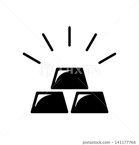 gold bar icon vector design template in white background 141177768