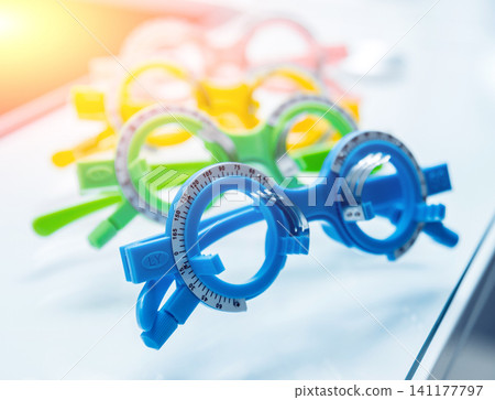 Trial frame. Test glasses. Optometry. Trial frame. Test glasses. Optometry. 141177797