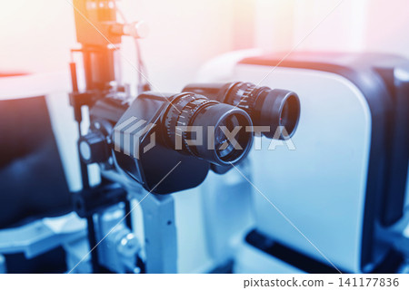 Slit lamp. Biomicroscope. Binoculars. Slit lamp. Biomicroscope. Binoculars. 141177836