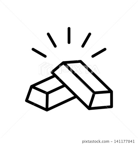 gold bar icon vector design template in white background gold bar icon vector design template in white background 141177841