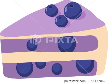 Purple Layered Blueberry Cake Dessert with Cream Filling Purple Layered Blueberry Cake Dessert with Cream Filling 141177862