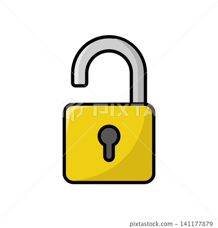 padlock icon vector design template in white background padlock icon vector design template in white background 141177879