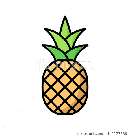 pineapple icon vector design template in white background pineapple icon vector design template in white background 141177888