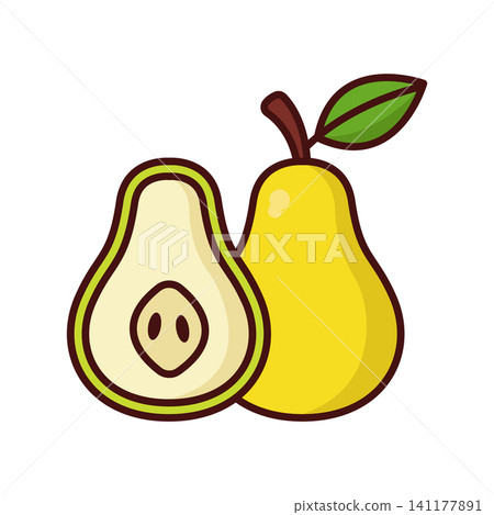 pear icon vector design template in white background pear icon vector design template in white background 141177891