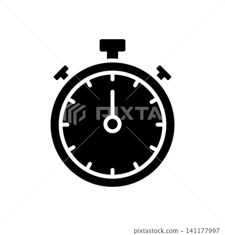 stopwatch icon vector design template in white background 141177997