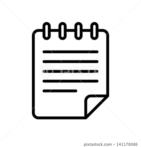 notepad icon vector design template in white background notepad icon vector design template in white background 141178086