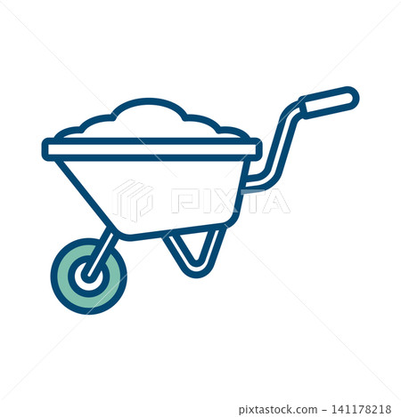 wheelbarrow icon vector design template in white background wheelbarrow icon vector design template in white background 141178218