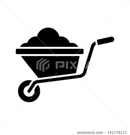 wheelbarrow icon vector design template in white background wheelbarrow icon vector design template in white background 141178221
