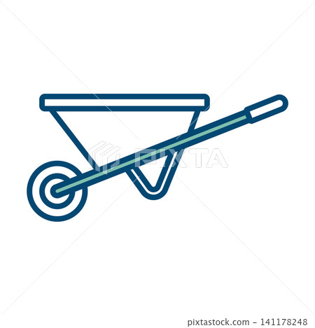 wheelbarrow icon vector design template in white background wheelbarrow icon vector design template in white background 141178248