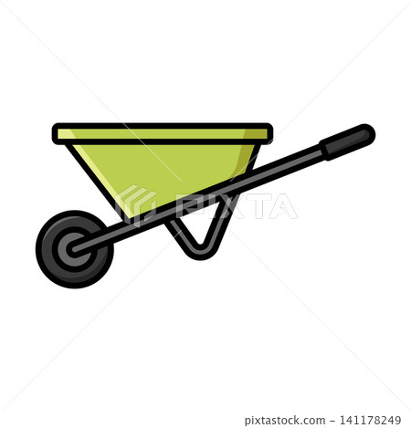 wheelbarrow icon vector design template in white background 141178249