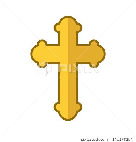 christian cross icon vector design template in white background christian cross icon vector design template in white background 141178294