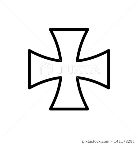 christian cross icon vector design template in white background christian cross icon vector design template in white background 141178295