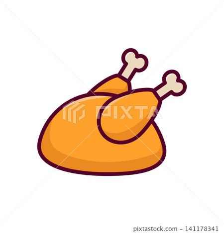 chicken meat icon vector design template in white background chicken meat icon vector design template in white background 141178341