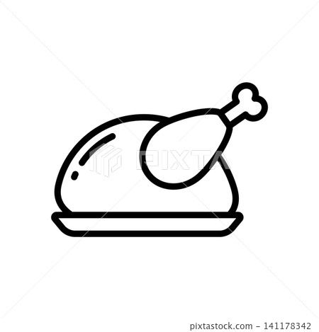 chicken meat icon vector design template in white background chicken meat icon vector design template in white background 141178342
