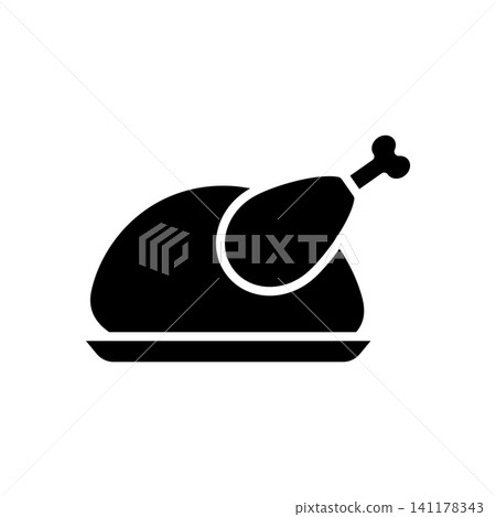 chicken meat icon vector design template in white background chicken meat icon vector design template in white background 141178343