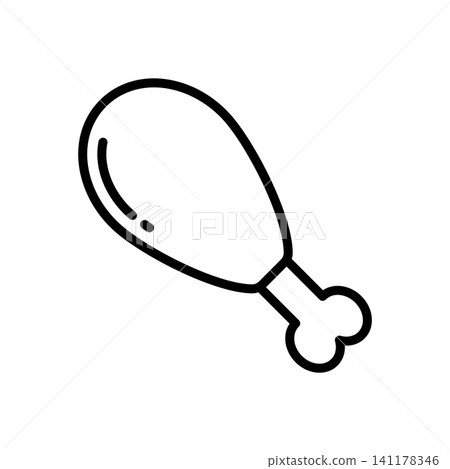 chicken meat icon vector design template in white background chicken meat icon vector design template in white background 141178346
