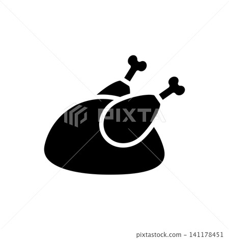 chicken meat icon vector design template in white background chicken meat icon vector design template in white background 141178451
