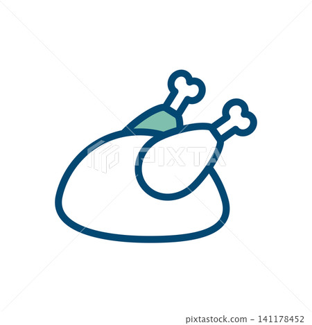 chicken meat icon vector design template in white background chicken meat icon vector design template in white background 141178452