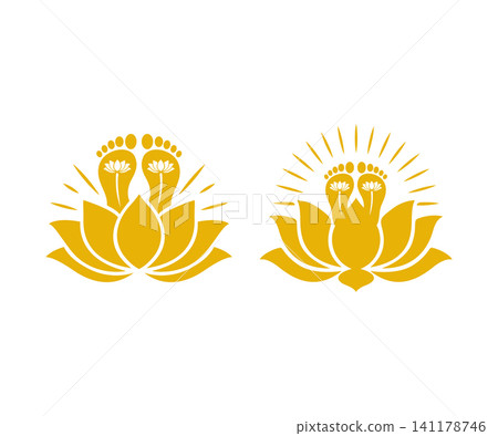 Goddess Laxmi Charan Paduka Lotus Design Goddess Laxmi Charan Paduka Lotus Design 141178746