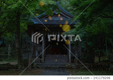 Shrine in the forest and fireflies Shrine in the forest and fireflies 141179206