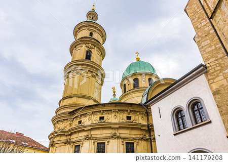 The dome and tower of the mausoleum of Emperor Ferdinand II, a masterpiece of Baroque architecture in Graz. The dome and tower of the mausoleum of Emperor Ferdinand II, a masterpiece of Baroque architecture in Graz. 141179208