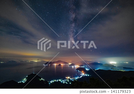 The starry sky viewed from the summit of Mt. Ryugatake The starry sky viewed from the summit of Mt. Ryugatake 141179323