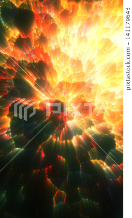 Fiery abstract crystal burst with orange and yellow light refractions, creating a vibrant energetic background with glowing prismatic effects. Fiery abstract crystal burst with orange and yellow light refractions, creating a vibrant energetic background with glowing prismatic effects. 141179643