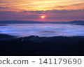 Sea of clouds, morning glow, and sunrise 650 141179690