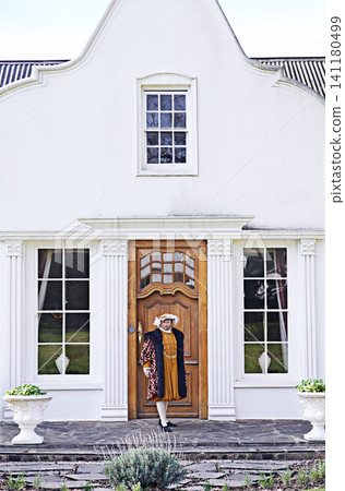 King, renaissance and home with Victorian architecture, man and door outdoor with wealth. Real estate, ruler and history with royalty and historical manor with a house and traditional monarch King, renaissance and home with Victorian architecture, man and door outdoor with wealth. Real estate, ruler and history with royalty and historical manor with a house and traditional monarch 141180499