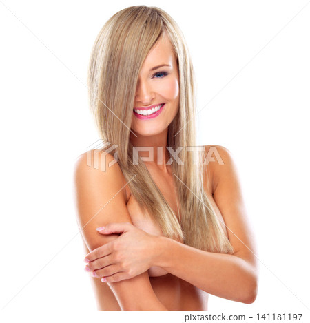 Smile, portrait and woman nude for beauty, skin care and art for creativity isolated on white background. Female person, lady and happy in studio backdrop for naked project, body and sexy model Smile, portrait and woman nude for beauty, skin care and art for creativity isolated on white background. Female person, lady and happy in studio backdrop for naked project, body and sexy model 141181197