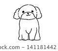 A simple and cute illustration of a sitting dog. 141181442