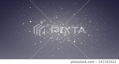 Glistening white dots scatter, forming a transparent overlay effect Glistening white dots scatter, forming a transparent overlay effect 141181822