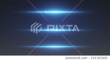 Three horizontal glowing blue light streaks creating an abstract and futuristic background effect Three horizontal glowing blue light streaks creating an abstract and futuristic background effect 141181920