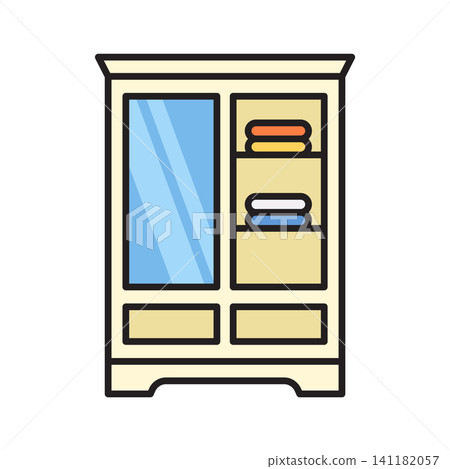 wardrobe icon vector design template in white background wardrobe icon vector design template in white background 141182057