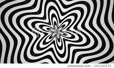 Black and white spiral pattern with star shape 141182535